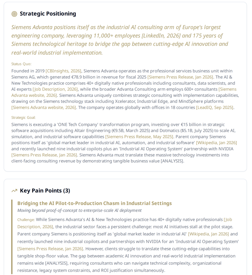 Preview of Company Intelligence Brief