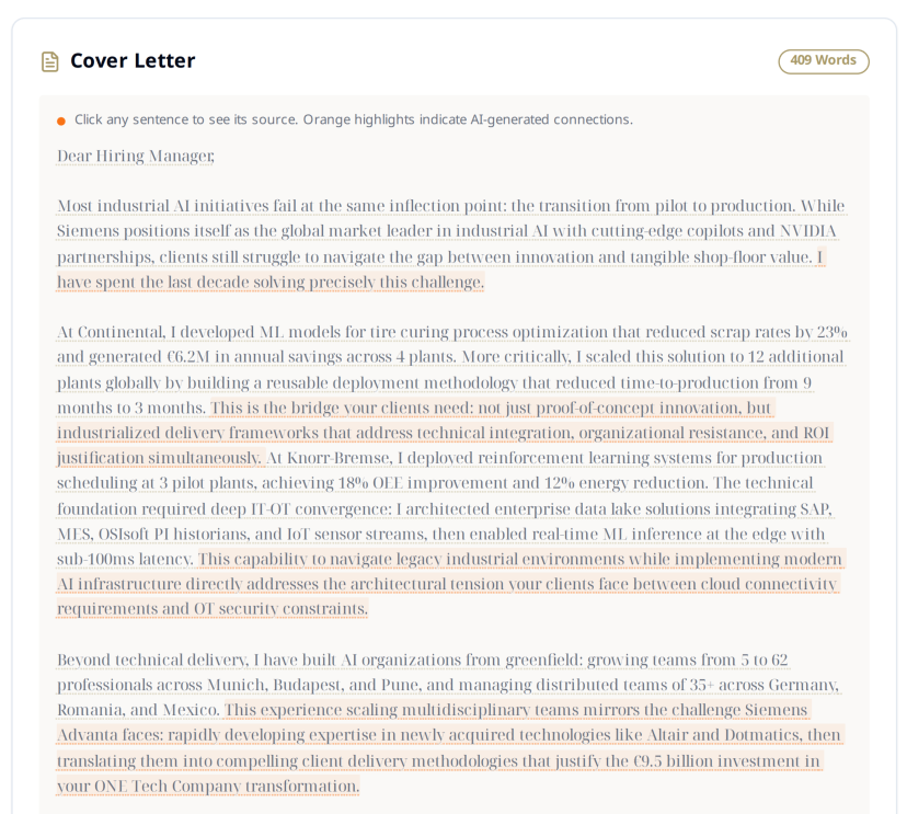 Preview of Executive Cover Letter