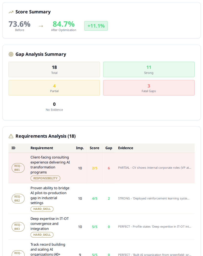 Preview of CV Optimization Report